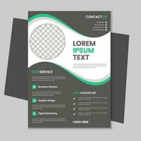 Single page business flyer a4 template with mockup vector