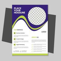 Free geometric vector shape and clean a4 flyer borchure template design, Corporate business flyer, Brochure design with mockup