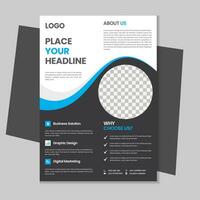 A4 business flyer template design, corporate brochure, marketing flyer, advertising flyer template design with mockup vector