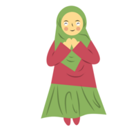 schattig hijab meisje tekenfilm png