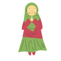 Cute hijab girl cartoon png