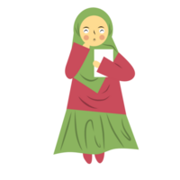 schattig hijab meisje tekenfilm png