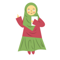 carino hijab ragazza cartone animato png