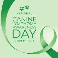 National Canine Lymphoma Awareness Day design template good for celebration usage. green ribbon vector design. vector eps 10. flat design.