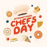 International Chefs Day design template good for celebration usage. chef hat vector image. flat design. vector eps 10.