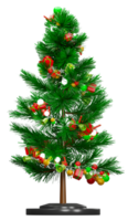 3D rendering of christmas tree with decorations, Merry christmas png