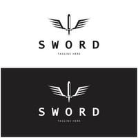 Sword with wings and king vector image