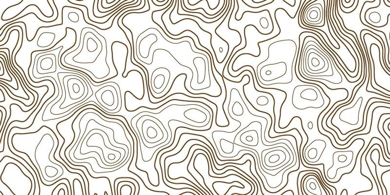Topographic Map. Topography Background. Seamless Pattern of Lines and Curves in Brown and