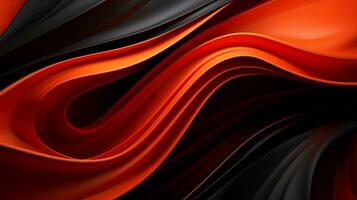 Black orange red 3d abstract wallpaper AI Generative photo