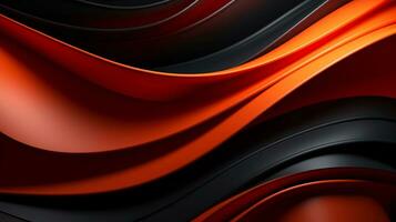 Black orange red 3d abstract wallpaper AI Generative photo