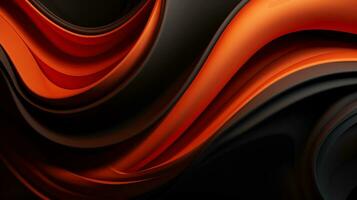 Black orange red 3d abstract wallpaper AI Generative photo