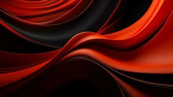 Black orange red 3d abstract wallpaper AI Generative photo