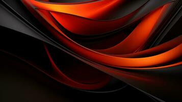 Black orange red 3d abstract wallpaper AI Generative photo