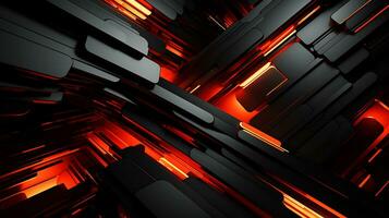 Black orange red 3d abstract wallpaper AI Generative photo