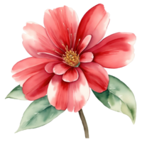 Watercolor vintage flower clip art isolated. AI Generative png