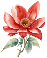 Watercolor vintage flower clip art isolated. AI Generative png