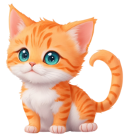 carino gatto contento cartone animato. ai generativo png