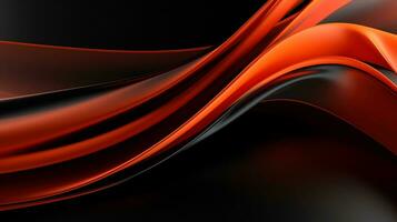 Black orange red 3d abstract wallpaper AI Generative photo