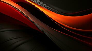 Black orange red 3d abstract wallpaper AI Generative photo