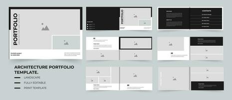 Architecture portfolio or interior or real estate portfolio template design use for project and company vector