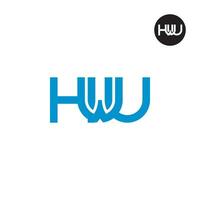 Letter HWU Monogram Logo Design vector