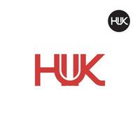 Letter HUK Monogram Logo Design vector