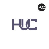 letra huc monograma logo diseño vector