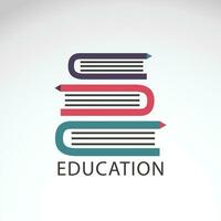 Education logo with books, abstract logo design, Creative logo Template vector