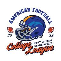 American football sport vector illustration in retro style design, perfect for t shirt design and club logo