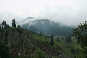 Scenic view of the natural beauty of Tao Butt, Neelum Valley, Kashmir.  Tao Butt is famous for its lush green trees and natural beauty. photo