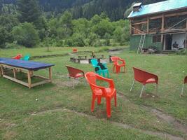 escénico ver de el natural belleza de tao culata, neelum valle, cachemir. tao extremo es famoso para sus lozano verde arboles y natural belleza. foto