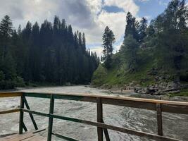 escénico ver de el natural belleza de tao culata, neelum valle, cachemir. tao extremo es famoso para sus lozano verde arboles y natural belleza. foto