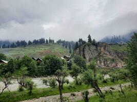 Scenic view of the natural beauty of Tao Butt, Neelum Valley, Kashmir.  Tao Butt is famous for its lush green trees and natural beauty. photo