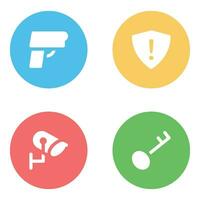 Set of Protection and Security Flat Icons vector
