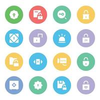 Set of Encryption Flat Icons vector