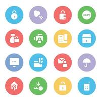 Set of Safety Flat Icons vector