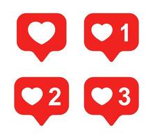 Social media speech bubble like, love icon vector. Heart sign symbol in flat style vector