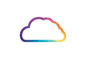 Low Poly and Solid Cloud logo design, Vector design template