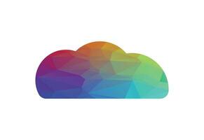 Low Poly and Solid Cloud logo design, Vector design template