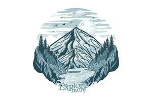 Explore more outdoor hand-drawn t shirt print illustration vector