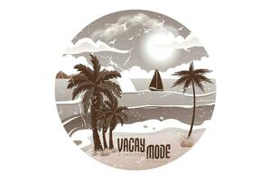 Vacay mode summer t shirt print illustration vector