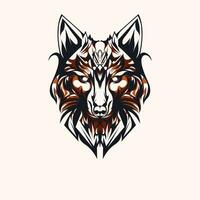 vector design of ornamental wolf head