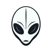 Alien Head Vector Icon, Grey alien silhouette