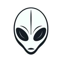 Alien Head Vector Icon, Grey alien silhouette