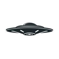 flat ufo icon illustration design, simple alien ship vector