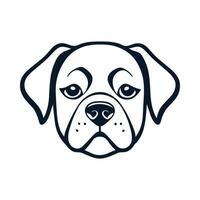 Dog face icon,  happy puppy head silhouette vector