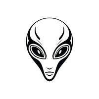 Alien Head Vector Icon, Grey alien silhouette