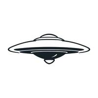 flat ufo icon illustration design, simple alien ship vector