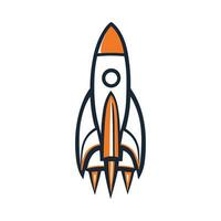 Rocket icon, Space ship launch logo vector