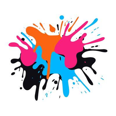 Colorful Paint ink Splatter Vector, Free paint drip drop splash element